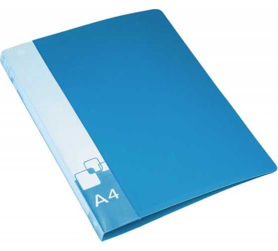 Папка БЮРОКРАТ 0812/2RBLUE на 2-х кольцах, A4, пластик 0.8 мм, корешок 40 мм, внутренний, с вставкой, синий, 16 шт 816510