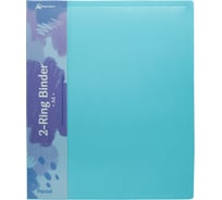 Папка БЮРОКРАТ Pastel PAST0812/2RBLUE на 2-х кольцах, A4, пластик 0.5 мм, корешок 27 мм, торец с карманом, бумажная вставка, 14 шт 1604401