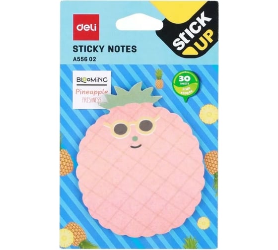 Самоклеящийся бумажный блок DELI Blooming Stick UP 30 листов ассорти несколько размеров, 24 шт 1204912