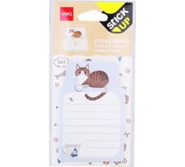Самоклеящийся бумажный блок DELI Stick UP животные 76x50 мм 20 листов ассорти, 48 шт 1163515