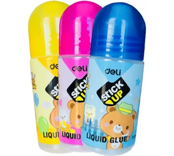 Жидкий клей DELI E7301A 35 мл дисплей картонный детский, 12 шт 459028 1
