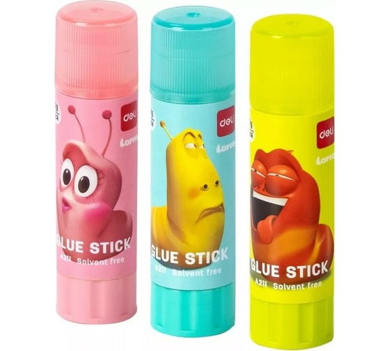 Клей-карандаш DELI Larva EA211 8 г ПВП дисплей картонный детский, 12 шт 1640933