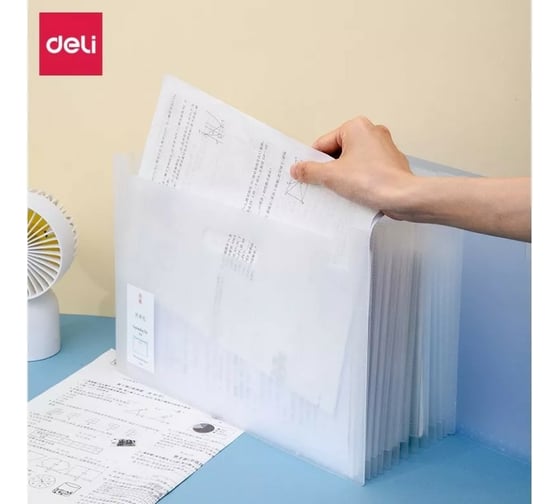 Горизонтальный лоток DELI 72580 13 отделений A4 ассорти полипропилен, 12 шт 1482684