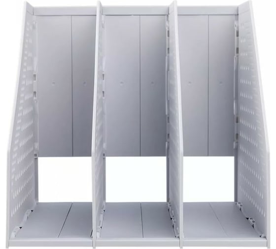 Вертикальный лоток для бумаг DELI 3 отделения складной A4 250x256x243 мм серый пластик 1205145