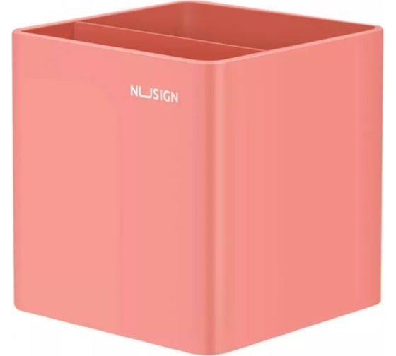 Подставка для пишущих принадлежностей DELI Nusign ENS011 PINK 2 отделения 84x84x86 мм розовый пластик, 12 шт 1584272