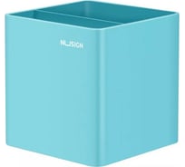 Подставка для пишущих принадлежностей DELI Nusign ENS011 blue 2 отделения 84x84x86 мм синий пластик, 12 шт 1584275