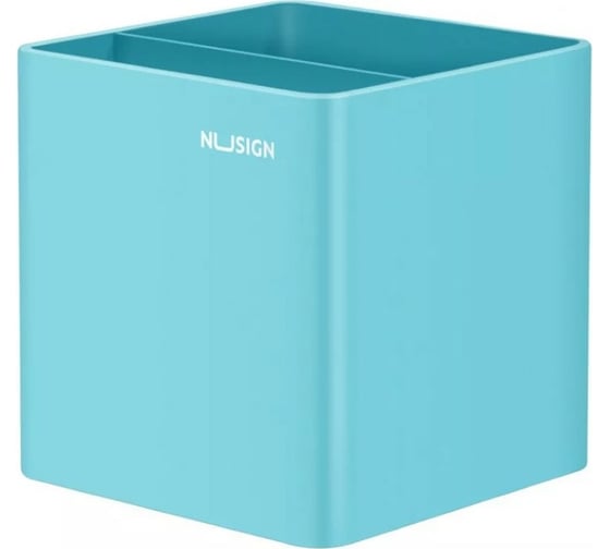 Подставка для пишущих принадлежностей DELI Nusign ENS011 blue 2 отделения 84x84x86 мм синий пластик, 12 шт 1584275