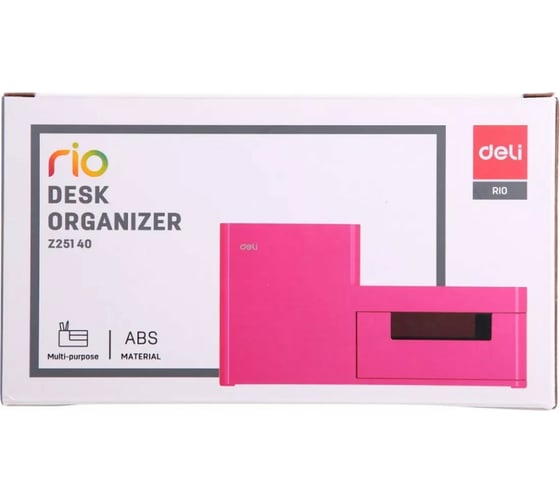 Настольный органайзер DELI Rio EZ25140 4 отделения 175x90x92 мм розовый пластик 1206338