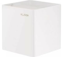 Подставка для пишущих принадлежностей DELI Nusign, 2 отделения, 84x84x86 мм, белый пластик, 12 шт в упаковке ENS011-white