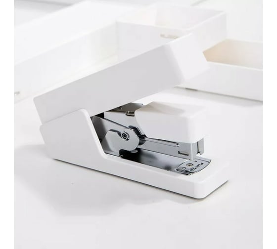 Степлер DELI Nusign ENS081 WHITE 25 листов белый 100 скоб коробка, 12 шт 1617342