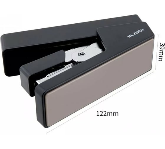 Степлер DELI Nusign ENS081 BLACK 25 листов черный 100 скоб коробка, 12 шт 1617347