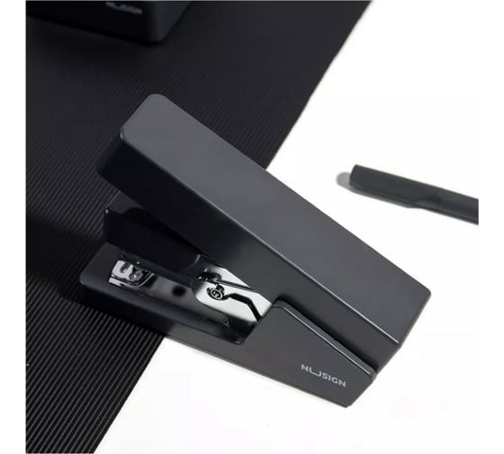 Степлер DELI Nusign ENS081 BLACK 25 листов черный 100 скоб коробка, 12 шт 1617347