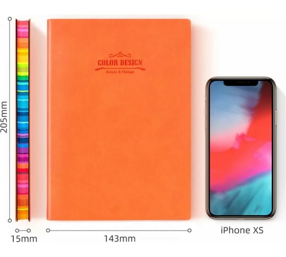 Блокнот DELI 3183 ORANGE 205x143 мм искусственная кожа 112 листов оранжевый, 16 шт 1480292
