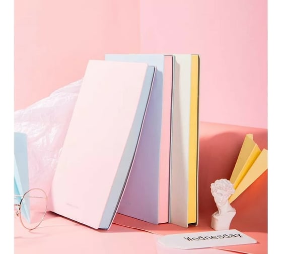 Блокнот DELI 22283 LT-PINK 210x143 мм искусственная кожа 96 листов светло-розовый, 16 шт 1480295