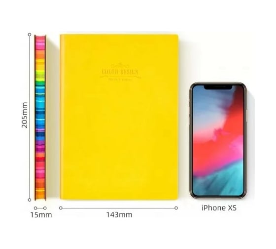 Блокнот DELI 3183 YELLOW 205x143 мм искусственная кожа 112 листов желтый, 16 шт 1480291