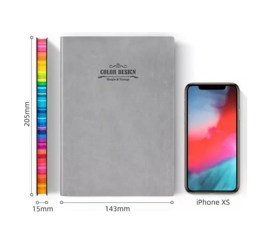 Блокнот DELI 3183 GREY 205x143 мм искусственная кожа 112 листов серый, 16 шт 1480287