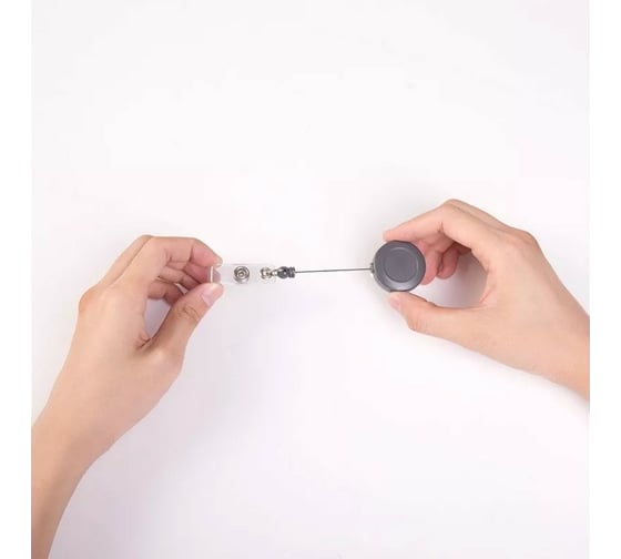 Держатель для бейджа DELI 8309 GREY 80 см горизонтальный-вертикальный пластик серый упаковка 12 шт, 15 упак 1401264
