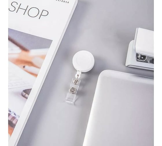 Держатель для бейджа DELI 8309 White 80 см горизонтальный-вертикальный пластик белый упаковка 12 шт, 15 упак 1485125