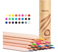 Цветные карандаши DELI 6552 трехгранные 24 цвета картонный тубус, 12 упак 1211425