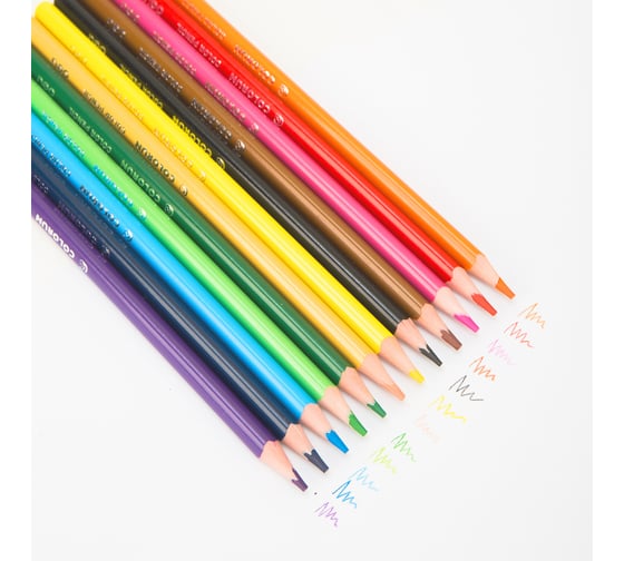 Цветные карандаши DELI ColoRun EC00110 трехгранные пластик 18 цветов коробка/европодвес 18 шт 410862