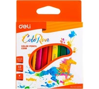 Цветные карандаши DELI ColoRun EC09900 трехгранные пластик 12 цветов коробка/европодвес, 24 упак 1549474