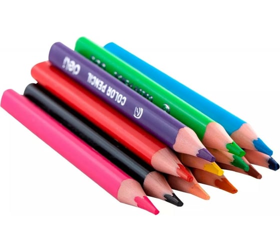 Цветные карандаши DELI ColoRun EC09900 трехгранные пластик 12 цветов коробка/европодвес, 24 упак 1549474