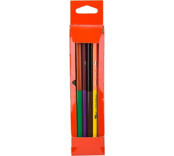 Цветные карандаши DELI ColoRun EC00500 двуцветные липа 12 цветов коробка/европодвес упаковка, 24 упак  1027253
