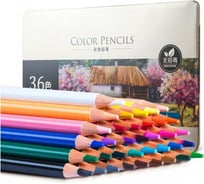 Цветные карандаши DELI 6566 липа цветной корпус 36 цветов металлическая коробка 1211411