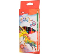 Цветные карандаши DELI ColoRun EC00520 двуцветные липа 24 цвета коробка/европодвес упаковка 12 шт, 24 упак 1027257