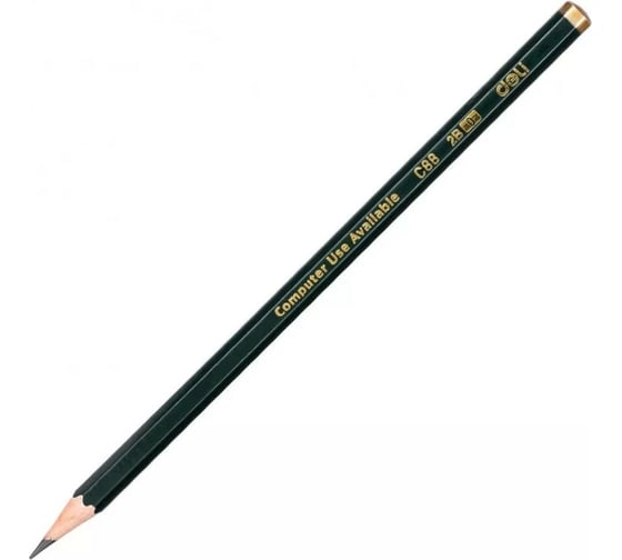 Чернографитный карандаш DELI EC88-2B 2B шестигранный липа картонная коробка 12 шт, 12 упак 1504234 1
