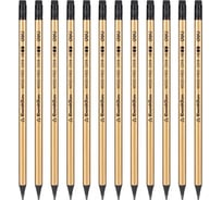 Чернографитные карандаши DELI Enovation EC018-HB HB трехгранный пластик картонная коробка, 12 шт ластик 1504235