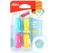 Колпачок-манжета для чернографитных карандашей DELI Neon силикон ассорти упаковка, 24 упак1125440