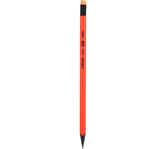Чернографитный карандаш DELI Neon EU54600-1 HB трехгранный пластик коробка 1 шт ластик, 12 шт 1205071