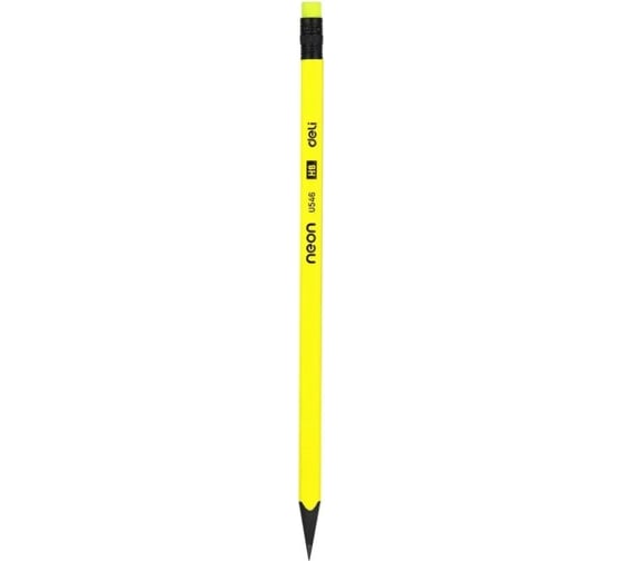 Чернографитный карандаш DELI Neon EU54600-1 HB трехгранный пластик коробка 1 шт ластик, 12 шт 1205071