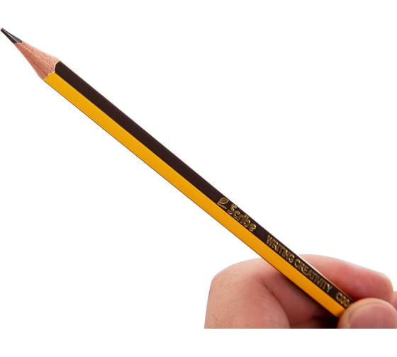 Чернографитный карандаш DELI Scribe EC004-HB HB шестигранный тополь картонная коробка 12 шт ластик, 12 упак 1482554