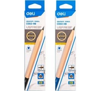 Чернографитный карандаш DELI Uspire EC002-HB HB трехгранный липа картонная коробка 12 шт, 12 упак 1482530