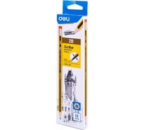 Чернографитный карандаш DELI Scribe EC004-2B 2B шестигранный тополь картонная коробка 12 шт ластик, 12 упак 1482559