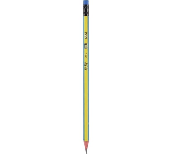 Чернографитный карандаш DELI POP EU52400 HB шестигранный тополь коробка европодвес 12 шт ластик, 12 упак 1049398 1