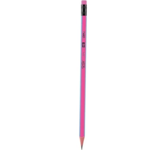 Чернографитный карандаш DELI POP EU52400 HB шестигранный тополь коробка европодвес 12 шт ластик, 12 упак 1049398
