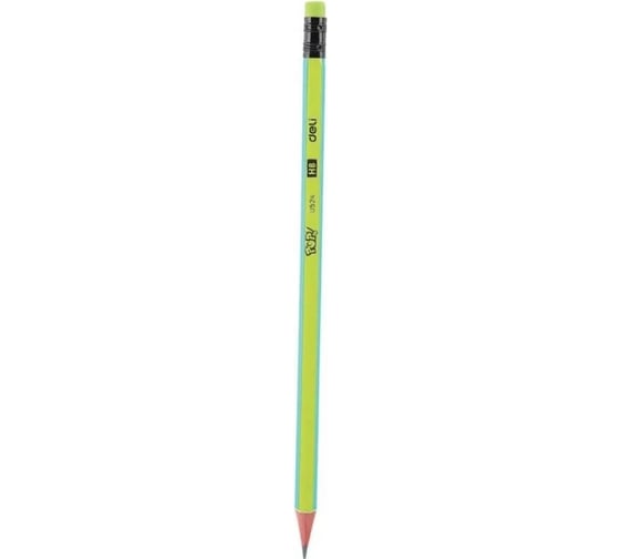 Чернографитный карандаш DELI POP EU52400 HB шестигранный тополь коробка европодвес 12 шт ластик, 12 упак 1049398