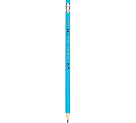 Чернографитный карандаш DELI Scribe EU50806-1 HB шестигранный липа пластиковая туба ластик, 50 шт 1047873