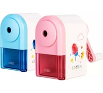 Механическая точилка для карандашей DELI E0641S 1 отверстие пластик ассорти, 12 шт 1458853