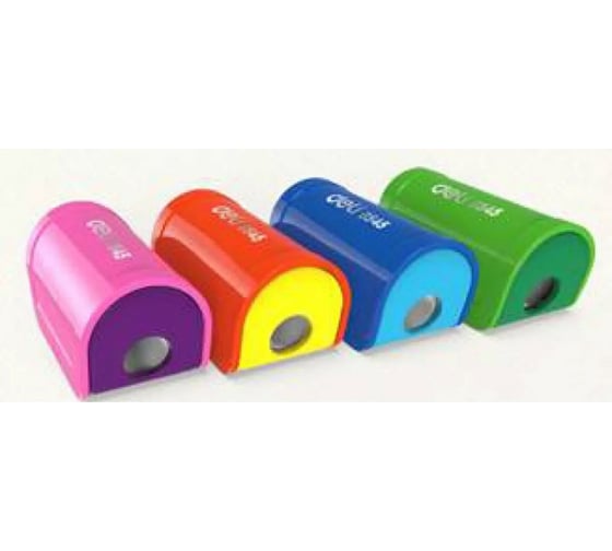 Ручная точилка для карандашей DELI Neon E0545 1 отверстие пластик ассорти туба, 24 шт 412062