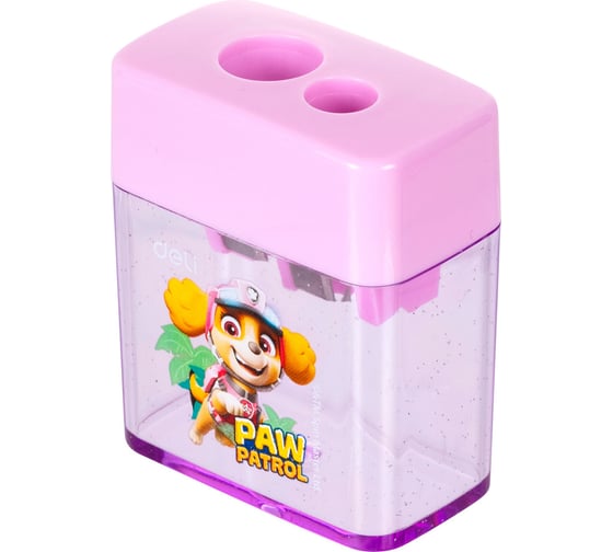 Ручная точилка для карандашей DELI Paw Patrol EH551 2 отверстия пластик ассорти дисплей, 12 шт 1643381
