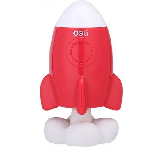 Ручная точилка для карандашей DELI Rocket Bumpees ER00601 1 отверстие пластик ассорти блистер, 12 шт 1112416