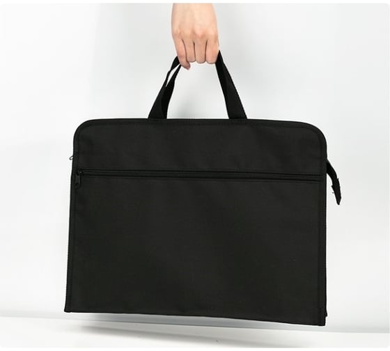 Папка-портфель DELI 63753 BLACK 2 отделения A4 текстиль черный, 10 шт 1435529