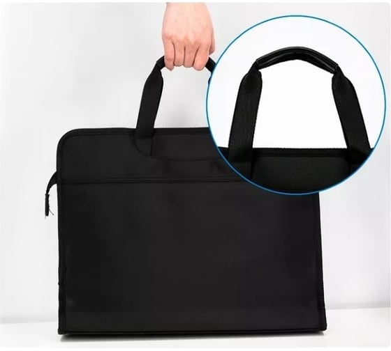 Папка-портфель DELI 63754 BLACK 2 отделения A4 текстиль черный 1394352