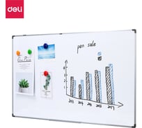 Доска магнитно-маркерная DELI лак белый, 120x180 см, алюминиевая рама E39037A