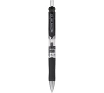 Автоматическая гелевая ручка DELI Mate EQ10420 прозрачный корпус диаметр 0.5 мм черные чернила сменный стержень резиновая манжета, 12 шт 1035362