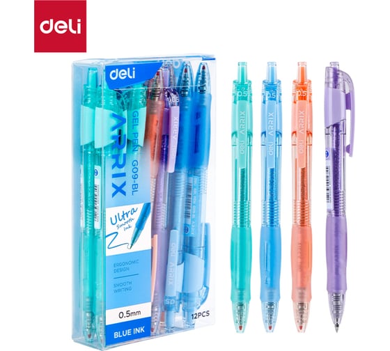 Гелевая ручка DELI синий, линия 0.7 мм, 1 шт EG09-BL 1